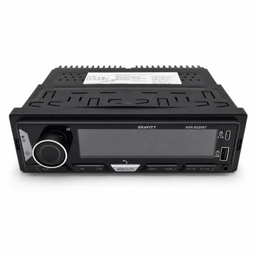 Gravity AGR-S220BT Single DIN Car Stereo Receiver - Bluetooth 5.1, 4 x 45W, RGB VA LCD, 40-Band DSP EQ, USB/SD/AUX, 6-Channel Preouts, AM/FM, No CD