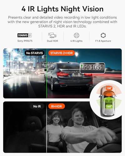【Bundle: Vantrue N2X Front and Inside Dash Cam + Hardwire Kit】 Dual Dashcam, Infrared Cabin Camera, STARVIS 2, GPS, 24Hrs Parking Mode, Support 1TB, WiFi Dash Cam