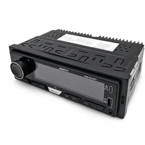 Gravity AGR-S220BT Single DIN Car Stereo Receiver - Bluetooth 5.1, 4 x 45W, RGB VA LCD, 40-Band DSP EQ, USB/SD/AUX, 6-Channel Preouts, AM/FM, No CD