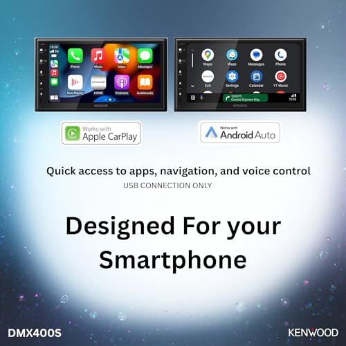 KENWOOD Capacitive Touchscreen Digital Multimedia Receiver – Wireless Apple CarPlay, Android Auto, Bluetooth