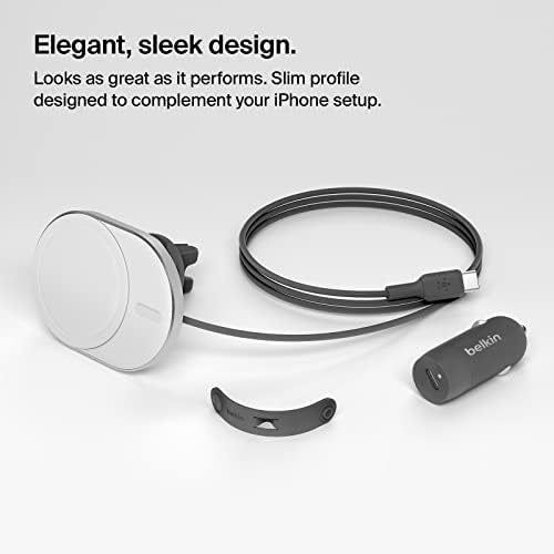 Belkin MagSafe-Compatible Wireless Car Charger with 15W Fast Charging, Powerful Magnetic Vent Holder for iPhone 16, 15, 14, 13, and 12 Series