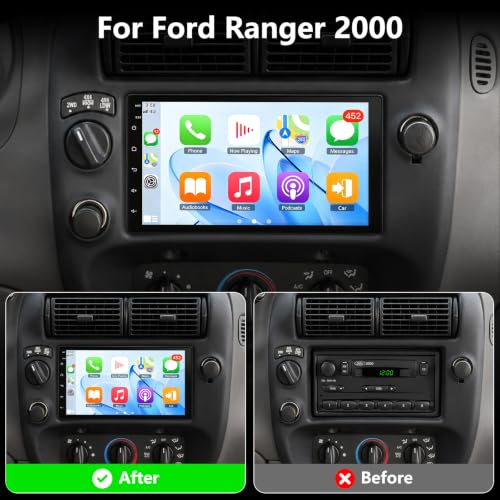 Car Stereo Radio for Ford Ranger 2000 Double Din Head Unit Radio Carplay