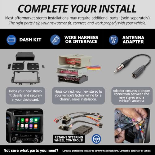 KENWOOD Capacitive Touchscreen Digital Multimedia Receiver – Wireless Apple CarPlay, Android Auto, Bluetooth