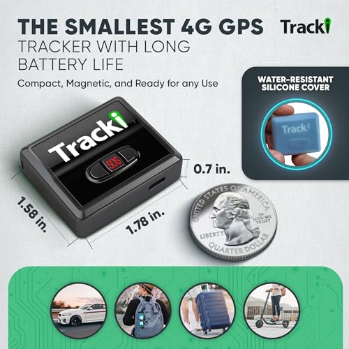 Tracki Mini GPS Tracker, Subscription Required, Cancel Anytime – Universal Compact 4G LTE Tracker for Vehicles