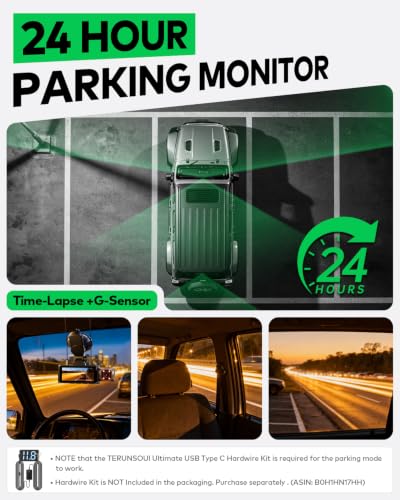 4K+4K+1080P 3 Channel Dash Cam, Free 128GB Card, AProX HD Night Vision