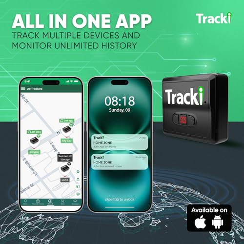 Tracki Mini GPS Tracker, Subscription Required, Cancel Anytime – Universal Compact 4G LTE Tracker for Vehicles