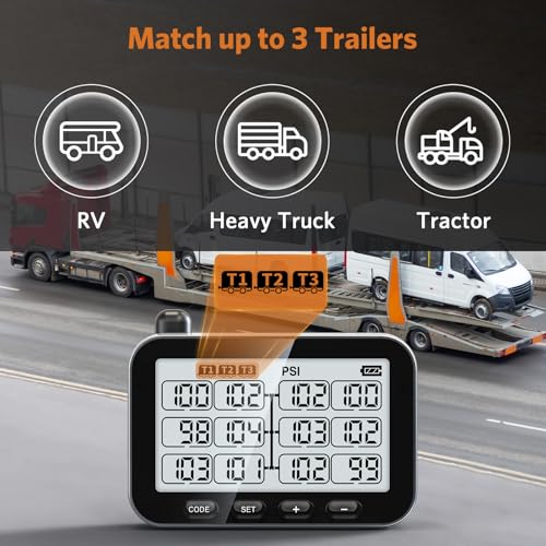 GUTA Trailer Tire Pressure Monitoring System, 0-188PSI RV TPMS