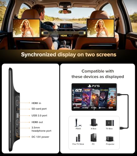 AINAVITO 13.5" Android 13 Car Headrest Monitors 64GB Rear TV