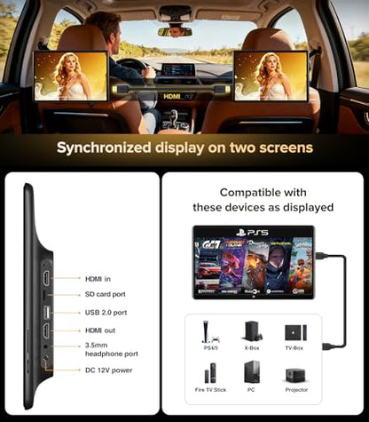 AINAVITO 13.5" Android 13 Car Headrest Monitors 64GB Rear TV