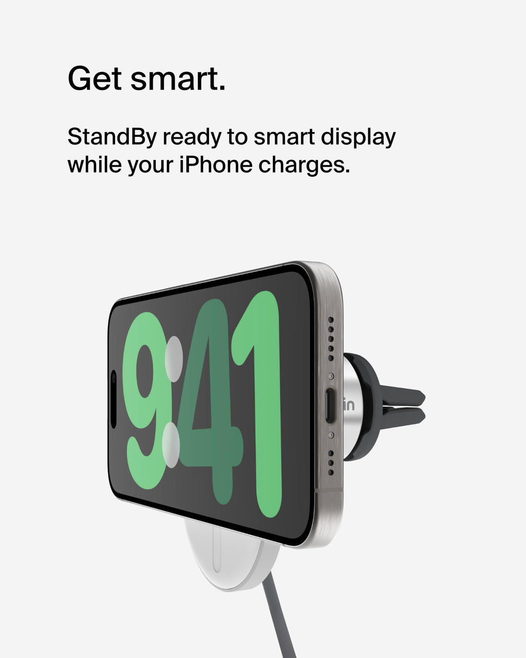 Belkin MagSafe-Compatible Wireless Car Charger with 15W Fast Charging, Powerful Magnetic Vent Holder for iPhone 16, 15, 14, 13, and 12 Series