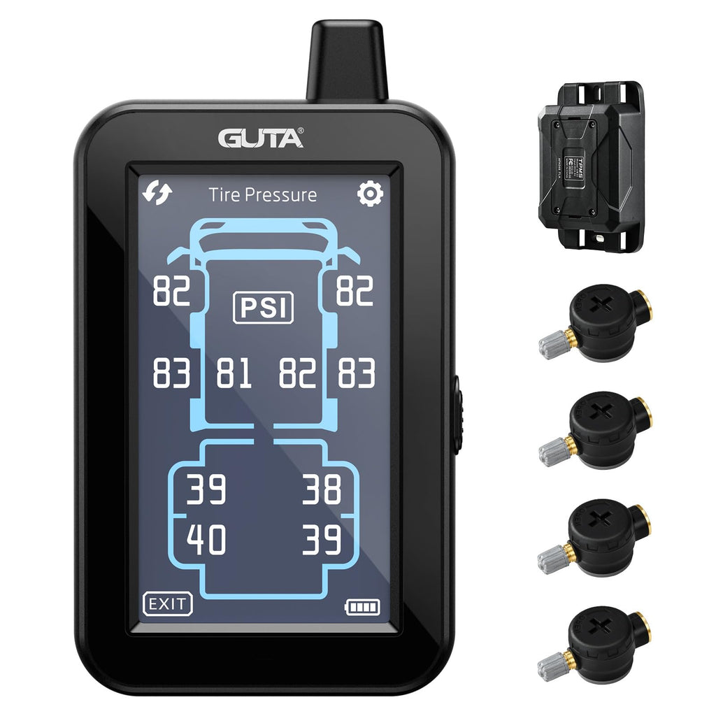 GUTA Tire Pressure Monitoring System, GT80 Trailer TPMS with Color Touchscreen Display