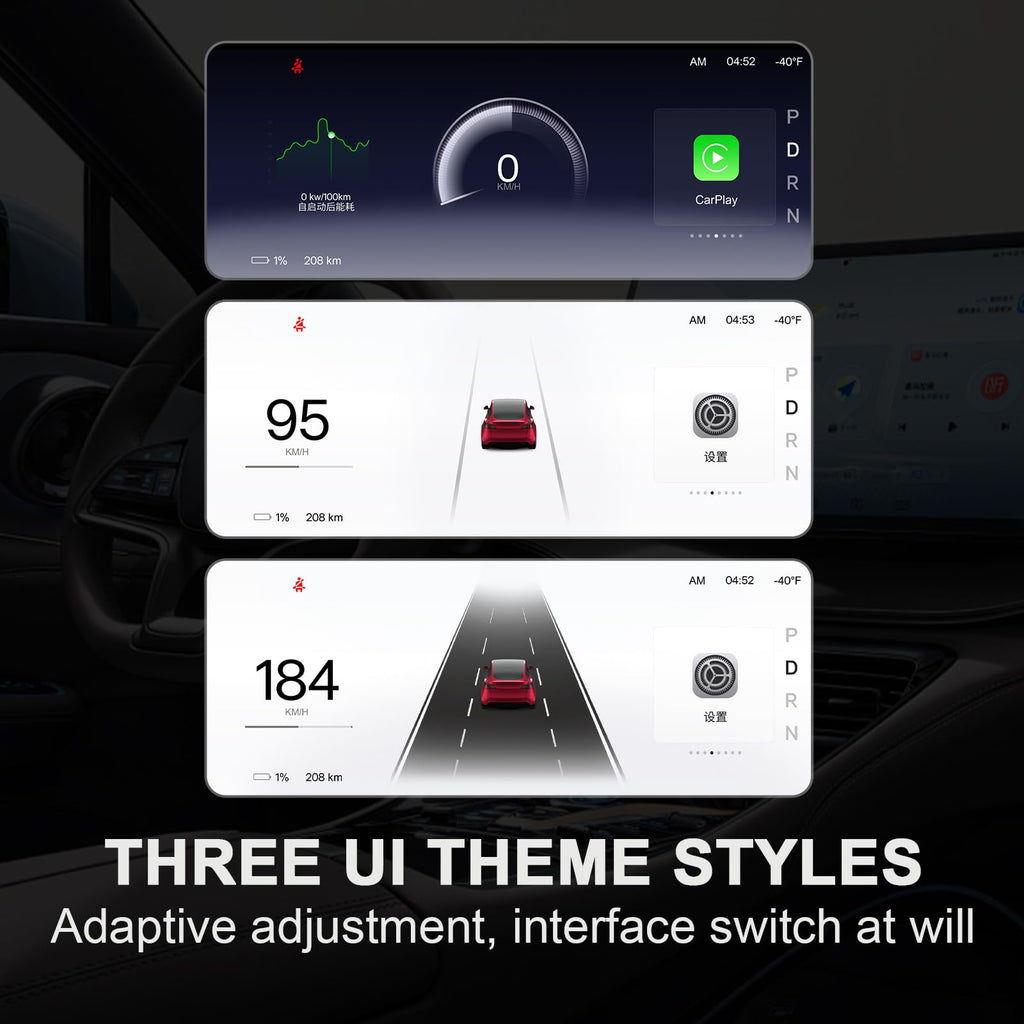 Tlyard Heads Up Display for Tesla Model Y Model 3, 8.9" 2.5D HD Thin CarPlay & Android Auto OTA Updates, No Block AC Vent Sync Autopilot Data with Front Camera