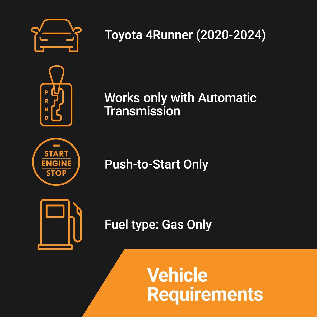 Start-X Car Remote Starter Kit for Toyota 4Runner (2020-2024)
