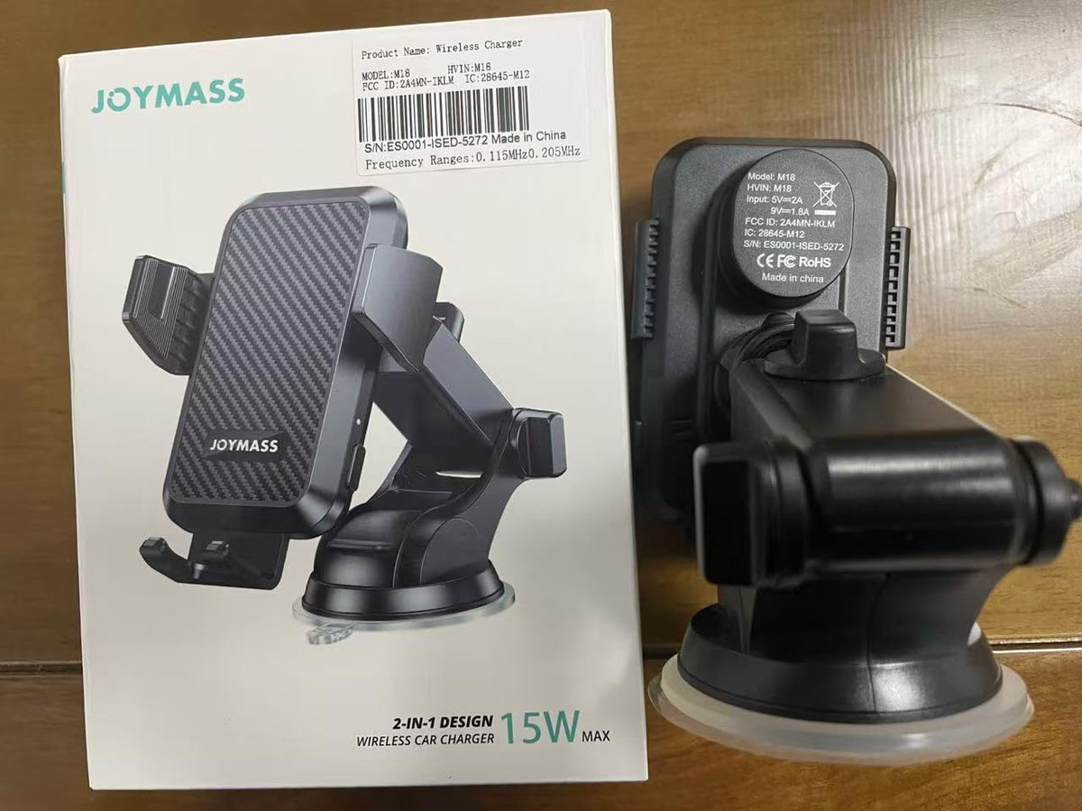 JOYMASS Wireless Car Charger, Phone Holders for Your Car, 15W Auto Clamping Phone Mount Car Accessories for iPhone 16 15 14 13 12 Mini Pro Max 11 XR XS, Samsung Galaxy S24 Ultra S23 S22+