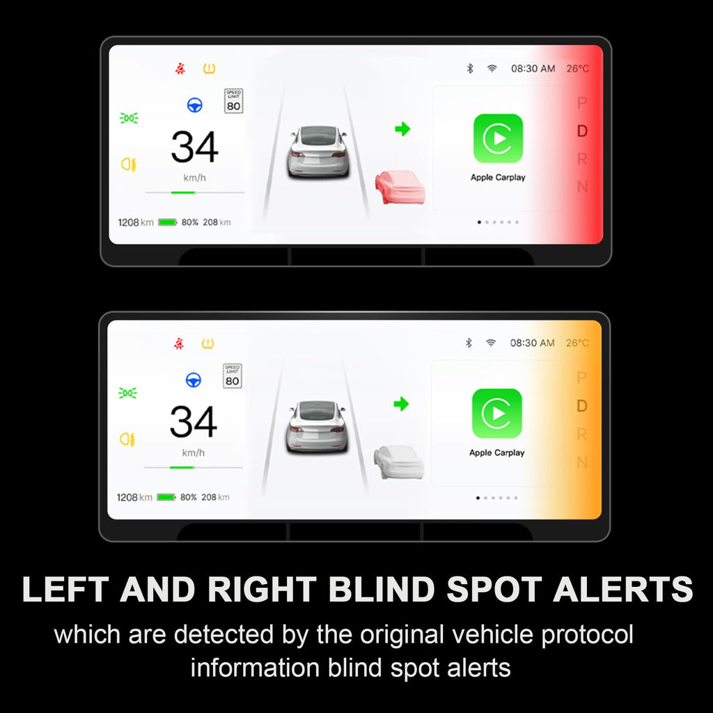 Tlyard Heads Up Display for Tesla Model Y Model 3, 8.9" 2.5D HD Thin CarPlay & Android Auto OTA Updates, No Block AC Vent Sync Autopilot Data with Front Camera
