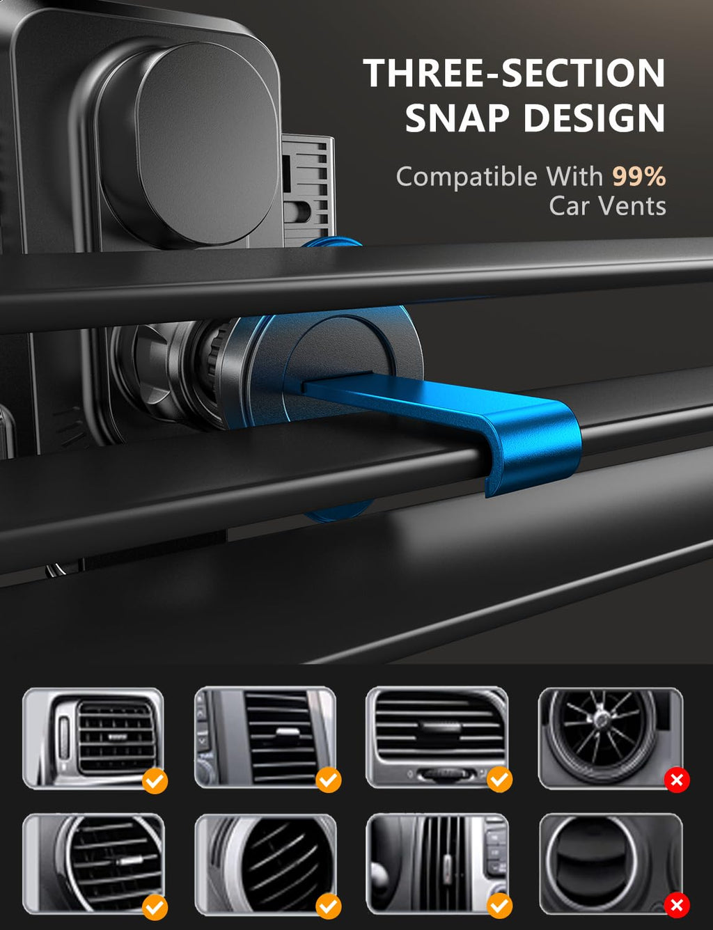 JOYMASS Wireless Car Charger, Phone Holders for Your Car, 15W Auto Clamping Phone Mount Car Accessories for iPhone 16 15 14 13 12 Mini Pro Max 11 XR XS, Samsung Galaxy S24 Ultra S23 S22+