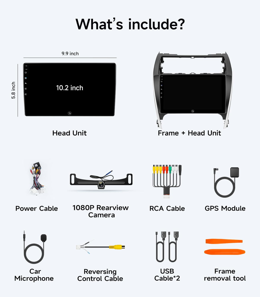 Car Stereo Radio for Toyota Camry 2012-2014, Wireless CarPlay Android Auto