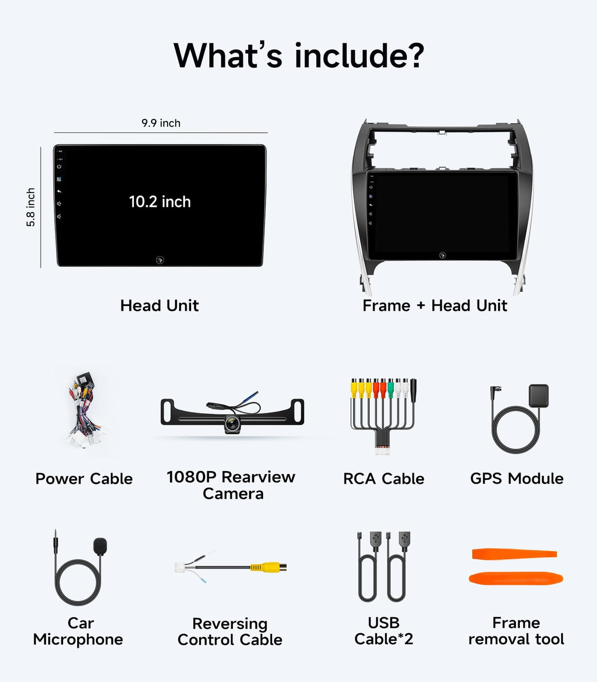 Car Stereo Radio for Toyota Camry 2012-2014, Wireless CarPlay Android Auto