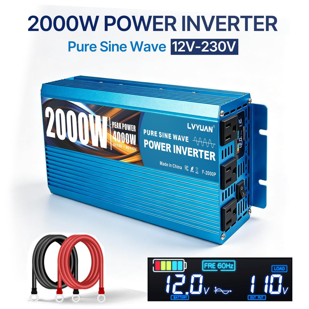 Parent‑Variant-LVYUAN Pure Sine Wave Power Inverter 12V DC to 110V/120V