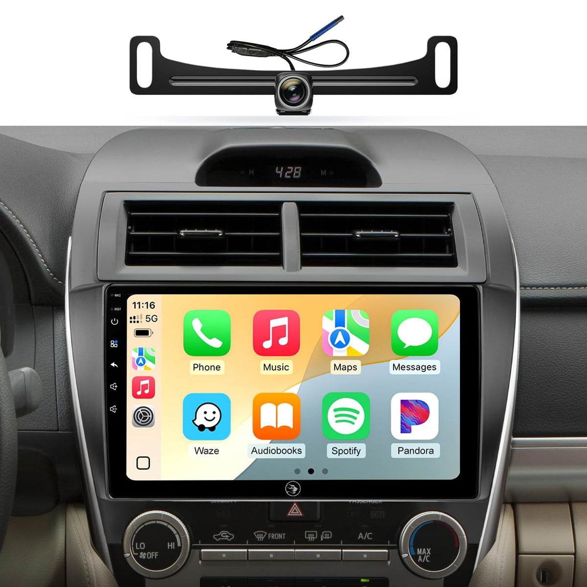 Car Stereo Radio for Toyota Camry 2012-2014, Wireless CarPlay Android Auto