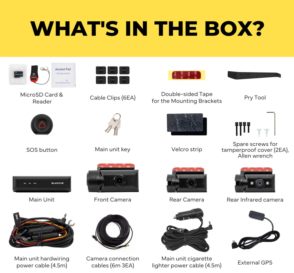 BlackVue DR770X Box-3CH Pro Dash Cam - 3 Small Cameras (Full HD Front-Interior-Rear) + Secure Recording Box, Parking Mode, Free SD Card, Up to 512GB, Wi-Fi, GPS, Cloud Features Dashcam