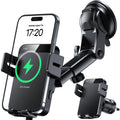 MOKPR Wireless Car Charger, 15W Auto Clamping Car Charger Dash Windshield Air Vent Phone Holder Compatible with iPhone 16 15 14/13/13 Pro/12 pro/12/11/X/8, Samsung S24/S23/S22