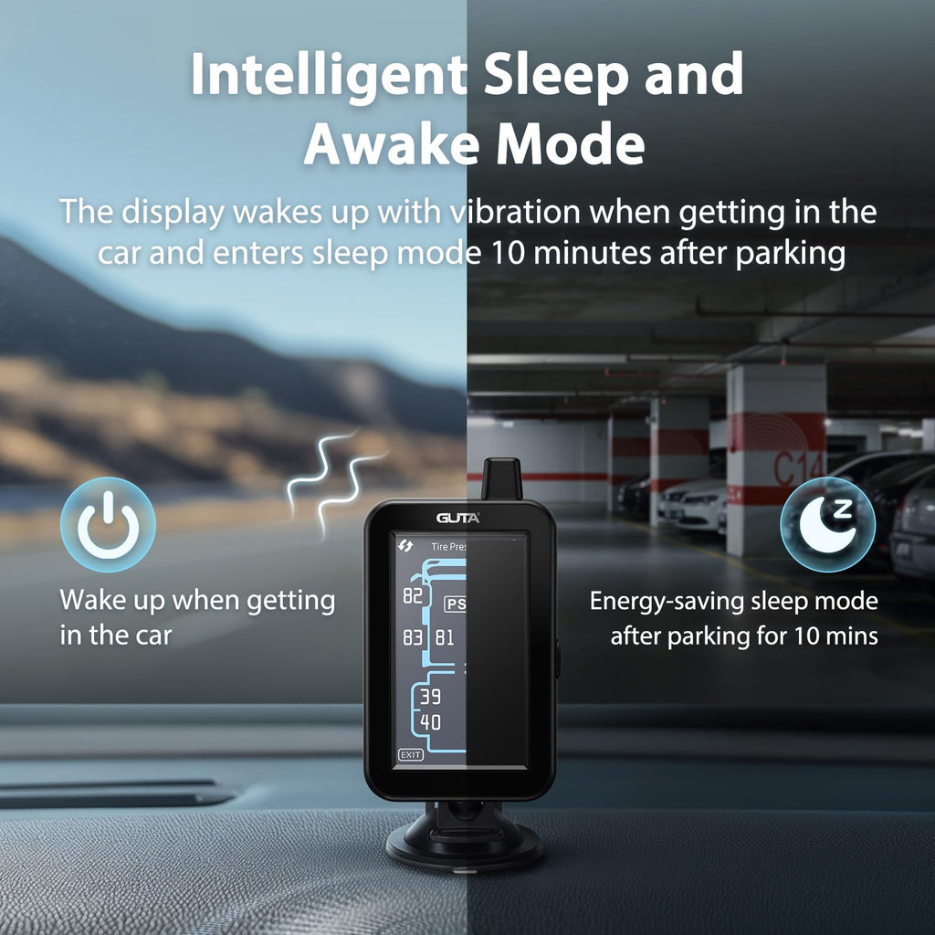 GUTA Tire Pressure Monitoring System, GT80 Trailer TPMS with Color Touchscreen Display