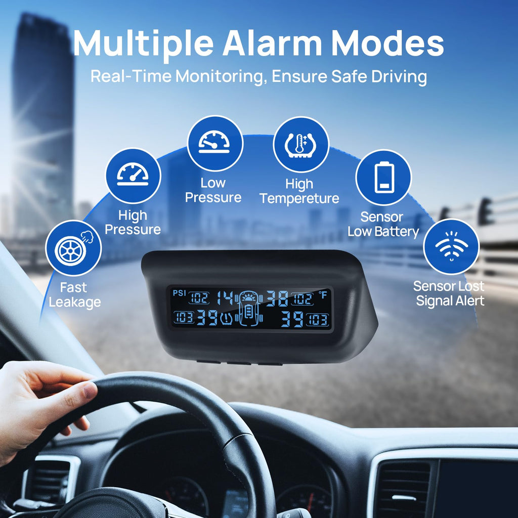 Masoll M13 Tire Pressure Monitoring System, RV/Trailer TPMS with 4 Sensors