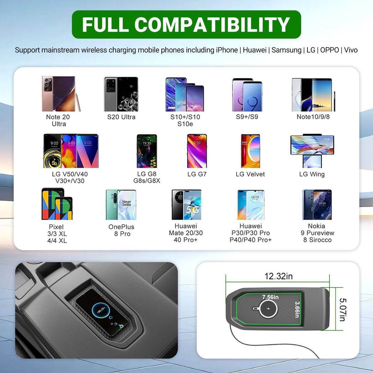 Xipoo Wireless Charger Compatible with 2019-2026 Chevy Silverado 1500