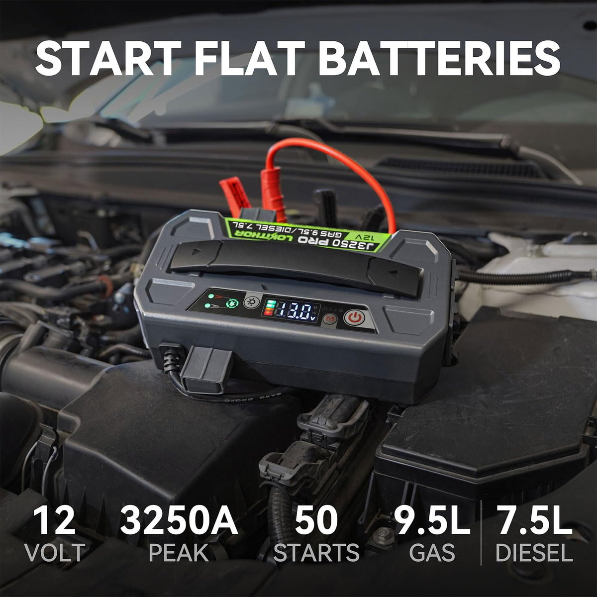 LOKITHOR J3250 PRO Jump Starter with ConnectMax (9.5L Gas & 7.5L Diesel)