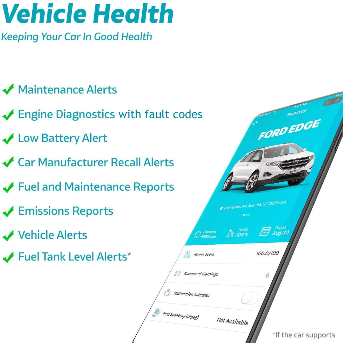 VyncsFleet: GPS Tracker No Monthly Fee, 4G LTE OBD, Real Time Fleet Car/Truck Tracking, SIM, Free 1 Year Data Plan, Trips, Vehicle Diagnostics, Driver Safety Alerts, Fuel Report, Emission Report