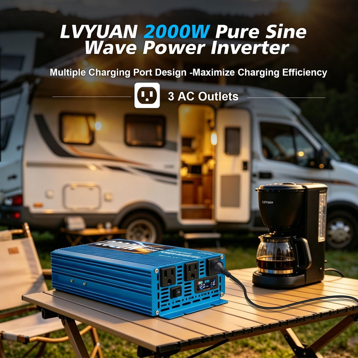 Parent‑Variant-LVYUAN Pure Sine Wave Power Inverter 12V DC to 110V/120V