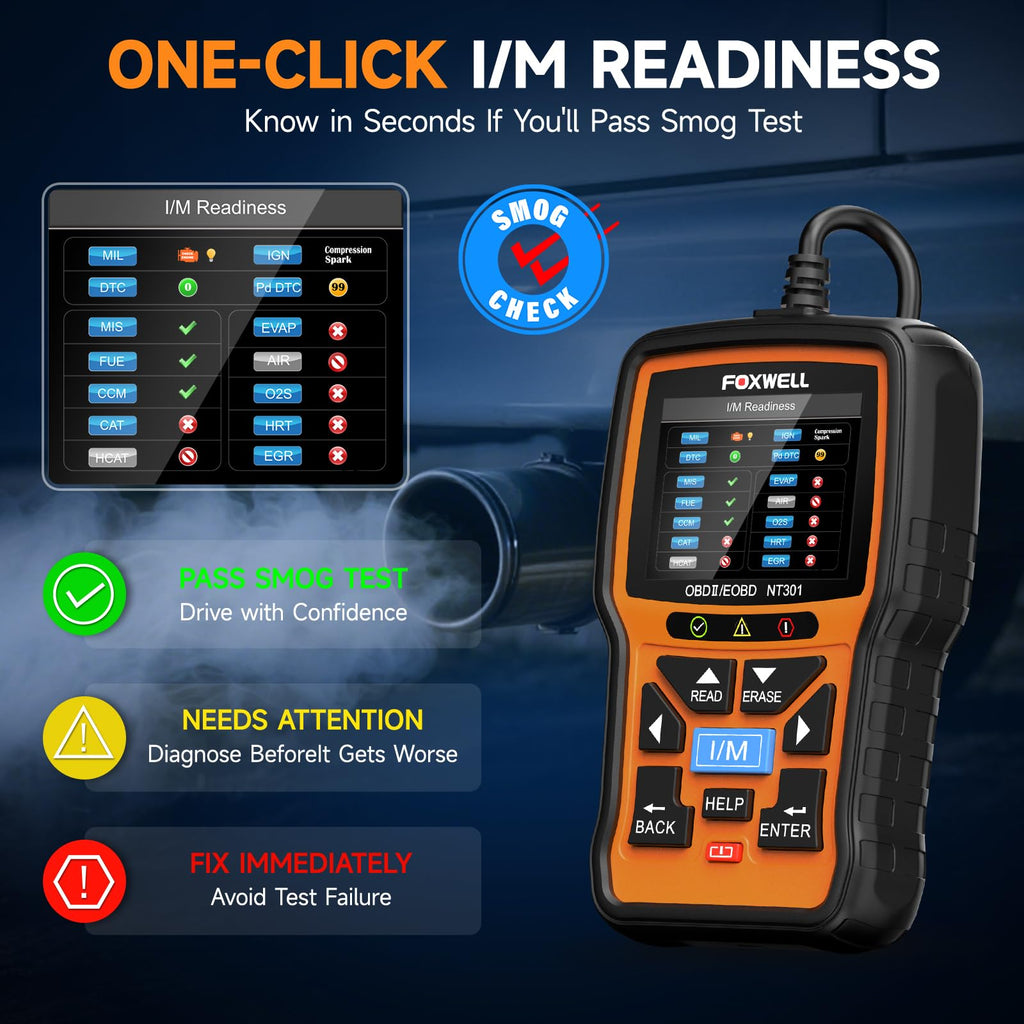 FOXWELL NT301 OBD2 Scanner Live Data Professional Mechanic OBDII Diagnostic Code Reader Tool for Check Engine Light
