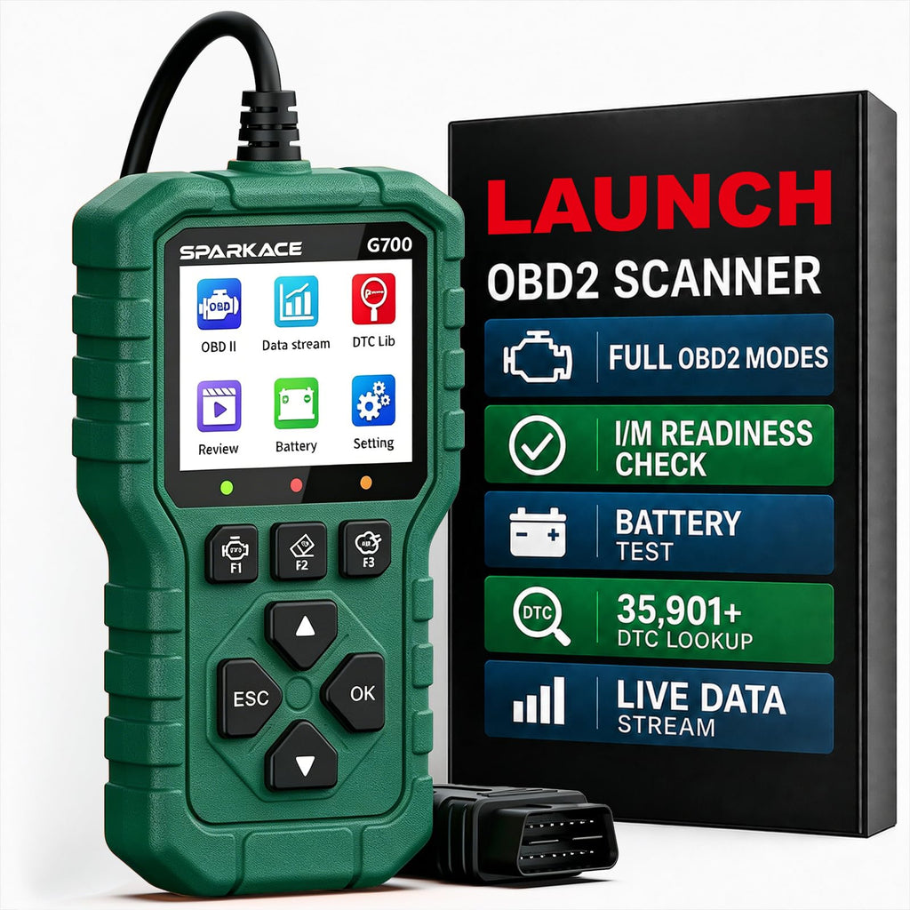 LAUNCH Creader G700 OBD2 Scanner Diagnostic Tool, Check Engine Code Reader with One-Button I/M Readiness, Battery Voltage Test, Live Data Stream, Built-in DTC Library, Local Data Review & Cloud Print