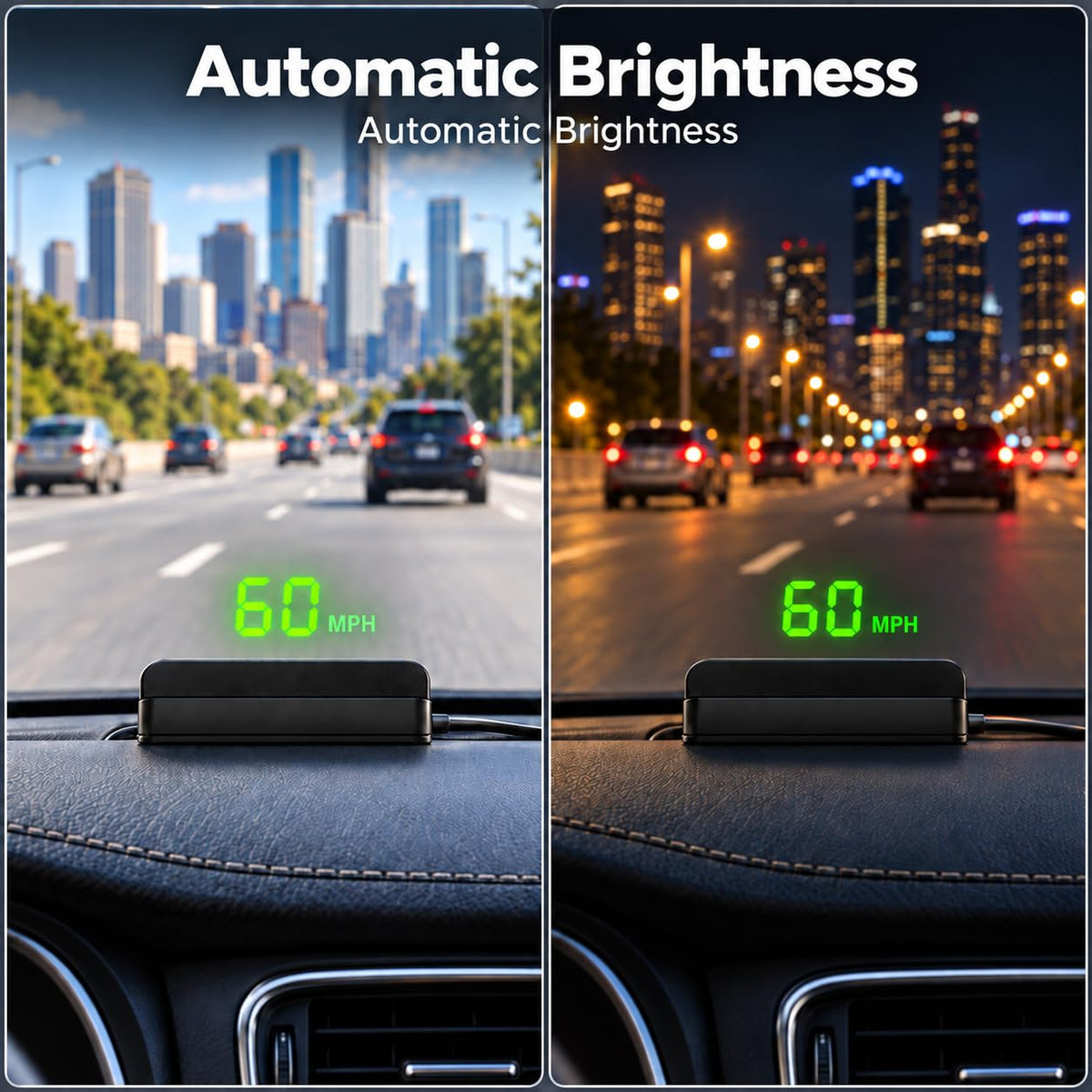 Heads up Display for Cars,Car HUD,Head up Display for Car,Digital GPS HUD Speedometer,USB Cable Plug and Play,Automatic Brightness Adjustment,Large Font Display