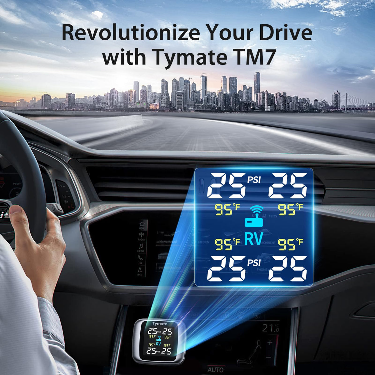 Tymate TM7 RV Tire Pressure Monitoring System, TPMS Set of 4 Sensors