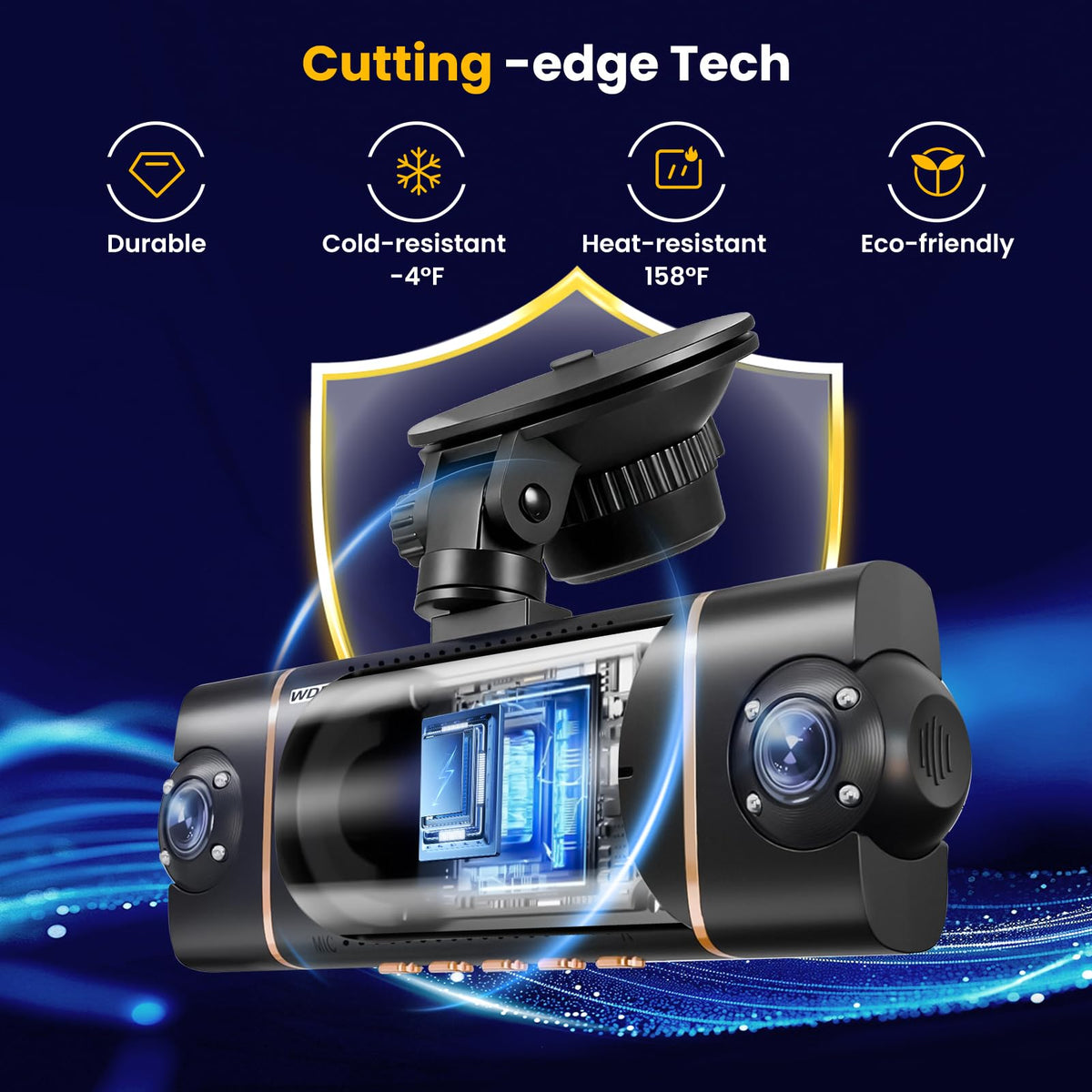 4 Channel Dash Cam 360° View Front Rear Inside & Left Right,4K+1080P*3 FHD Car Camera,5 GHz WiFi & APP Control,8 IR Lamps Night Vision, G-Sensor, 24H Parking Mode, Includes 64GB SD Card.