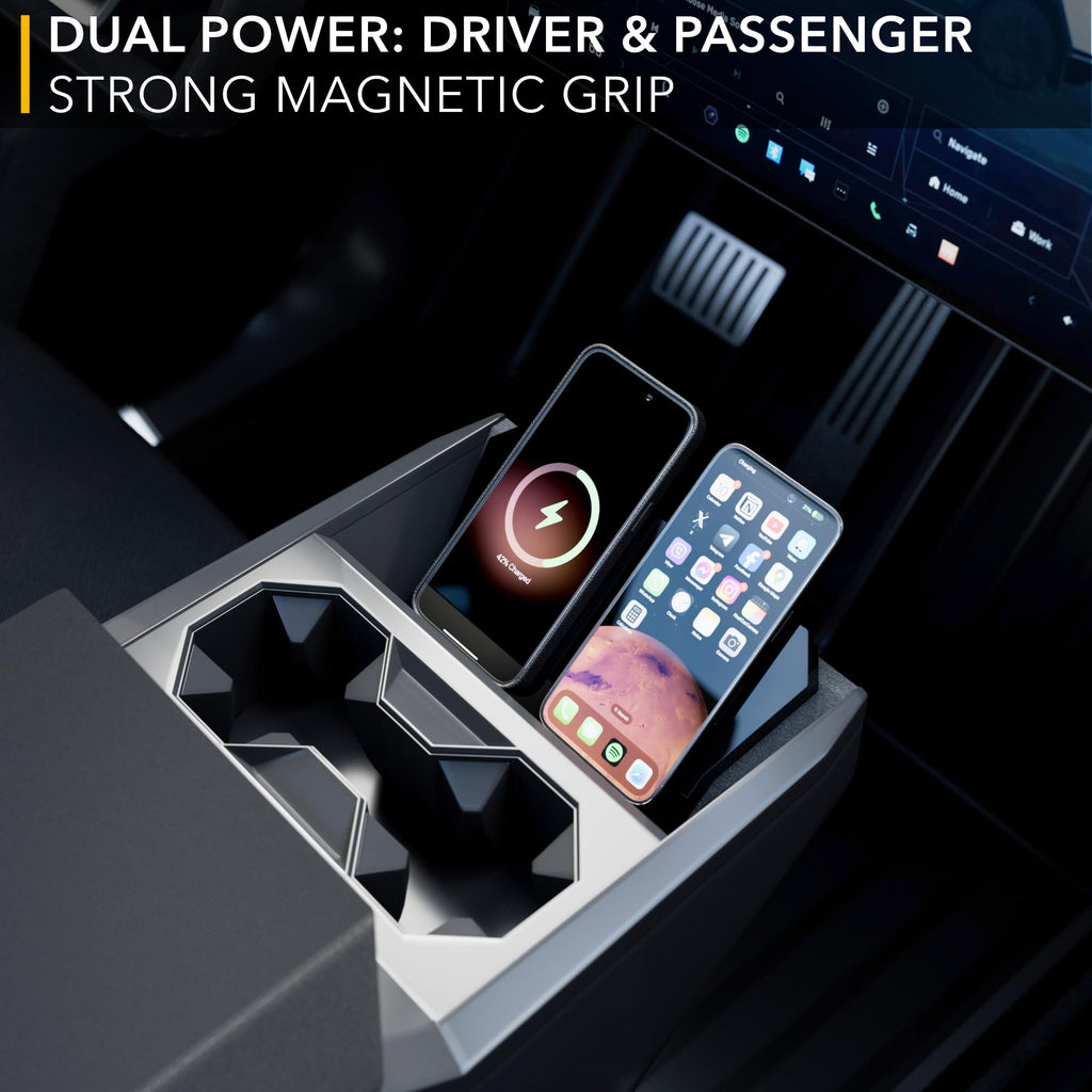 TWRAPS Dual Wireless Phone Charger for Tesla Cybertruck 2021-2026