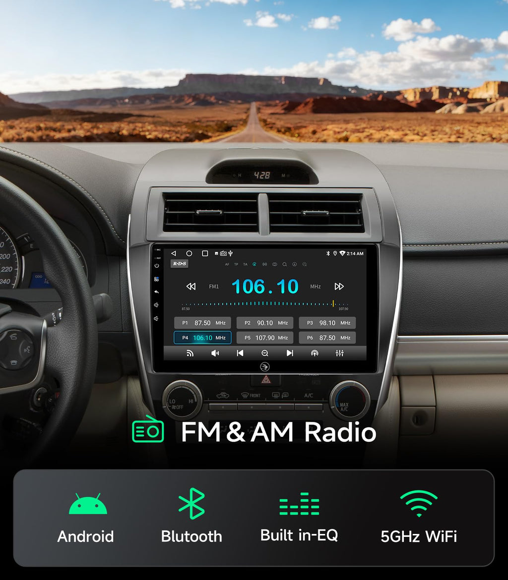 Car Stereo Radio for Toyota Camry 2012-2014, Wireless CarPlay Android Auto