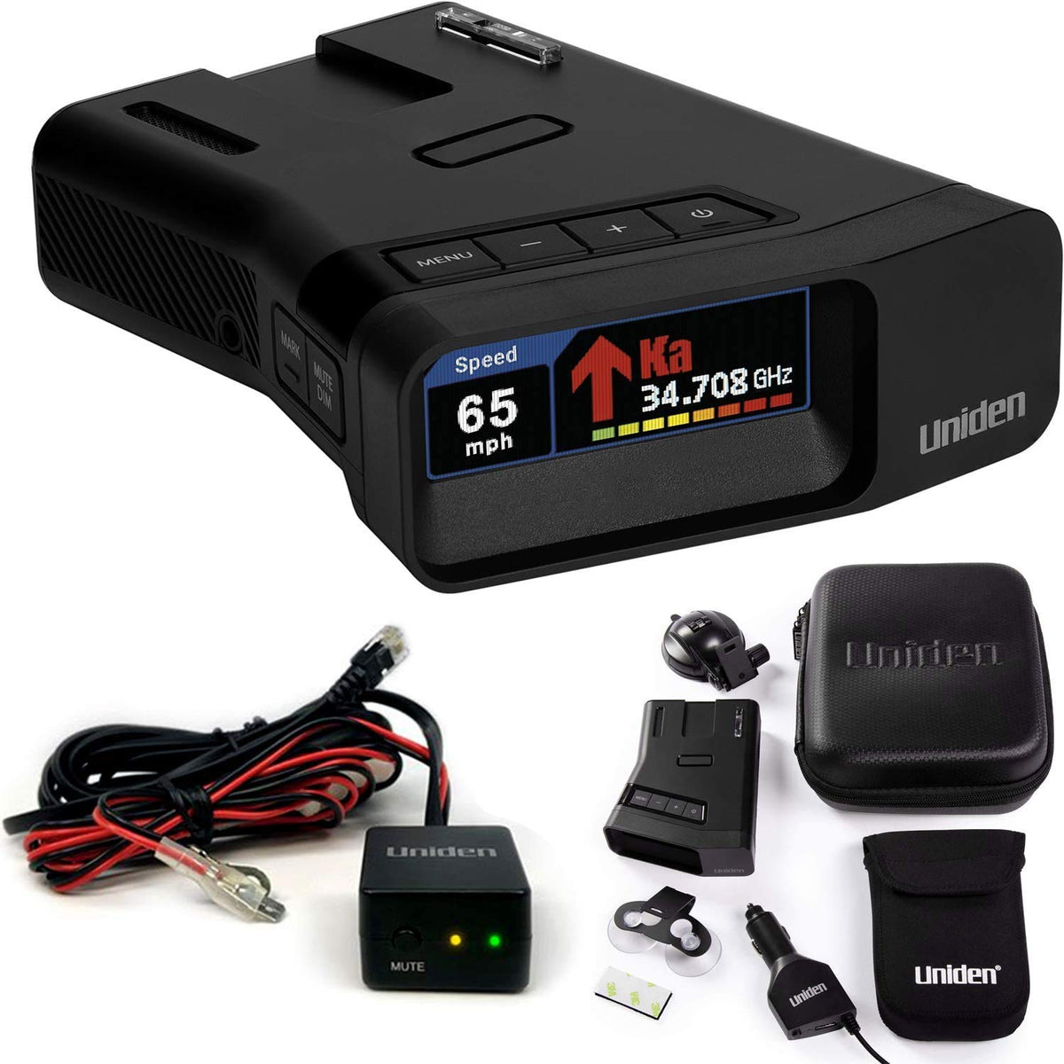 Uniden R7 Extreme Long Range Laser/Radar Detector, Built-in GPS w/Real-Time Alerts, Dual-Antennas Front & Rear w/Directional Arrows, Voice Alerts, Red Light Camera and Speed Camera Alerts
