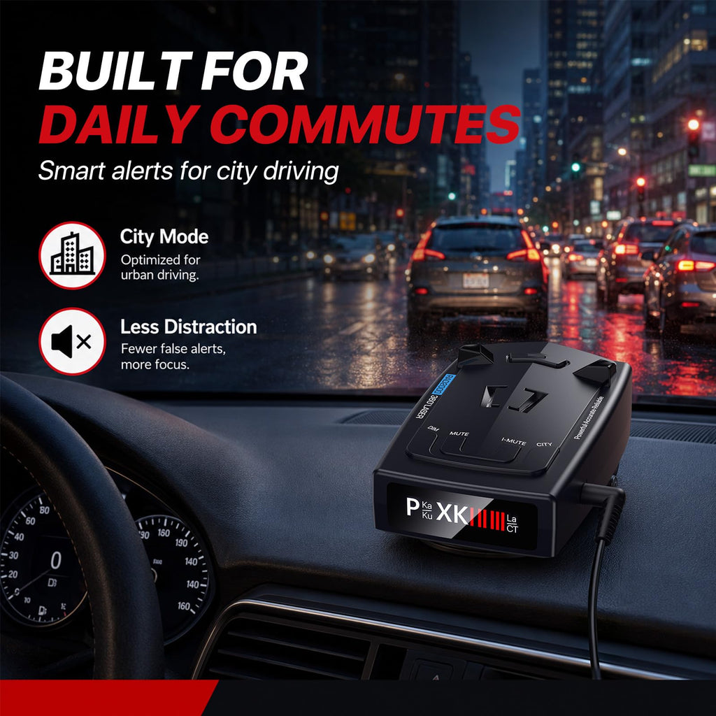 Radar Detector for Cars, Long Range Police Radar Detector, 360° Detection