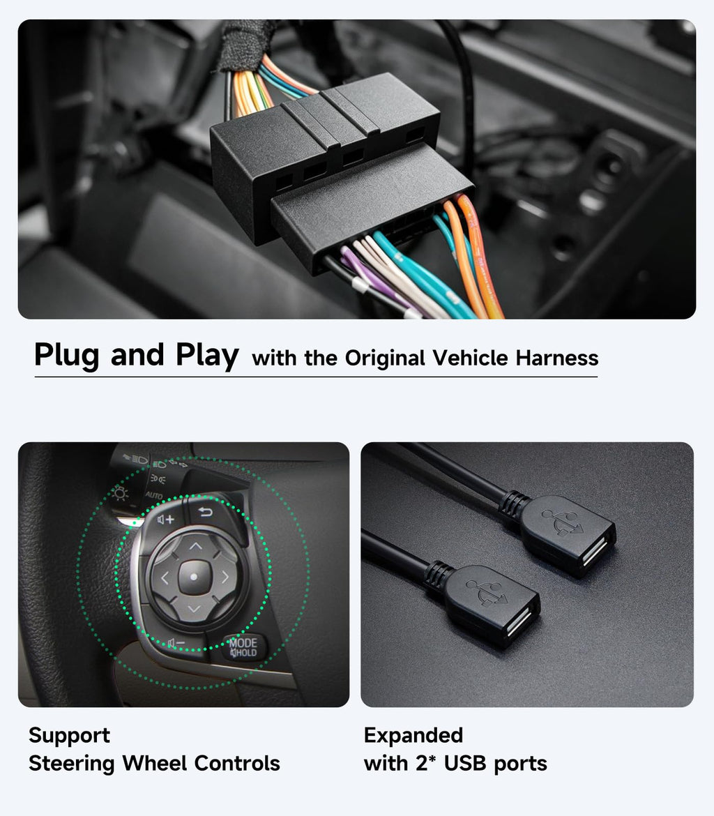 Car Stereo Radio for Toyota Camry 2012-2014, Wireless CarPlay Android Auto