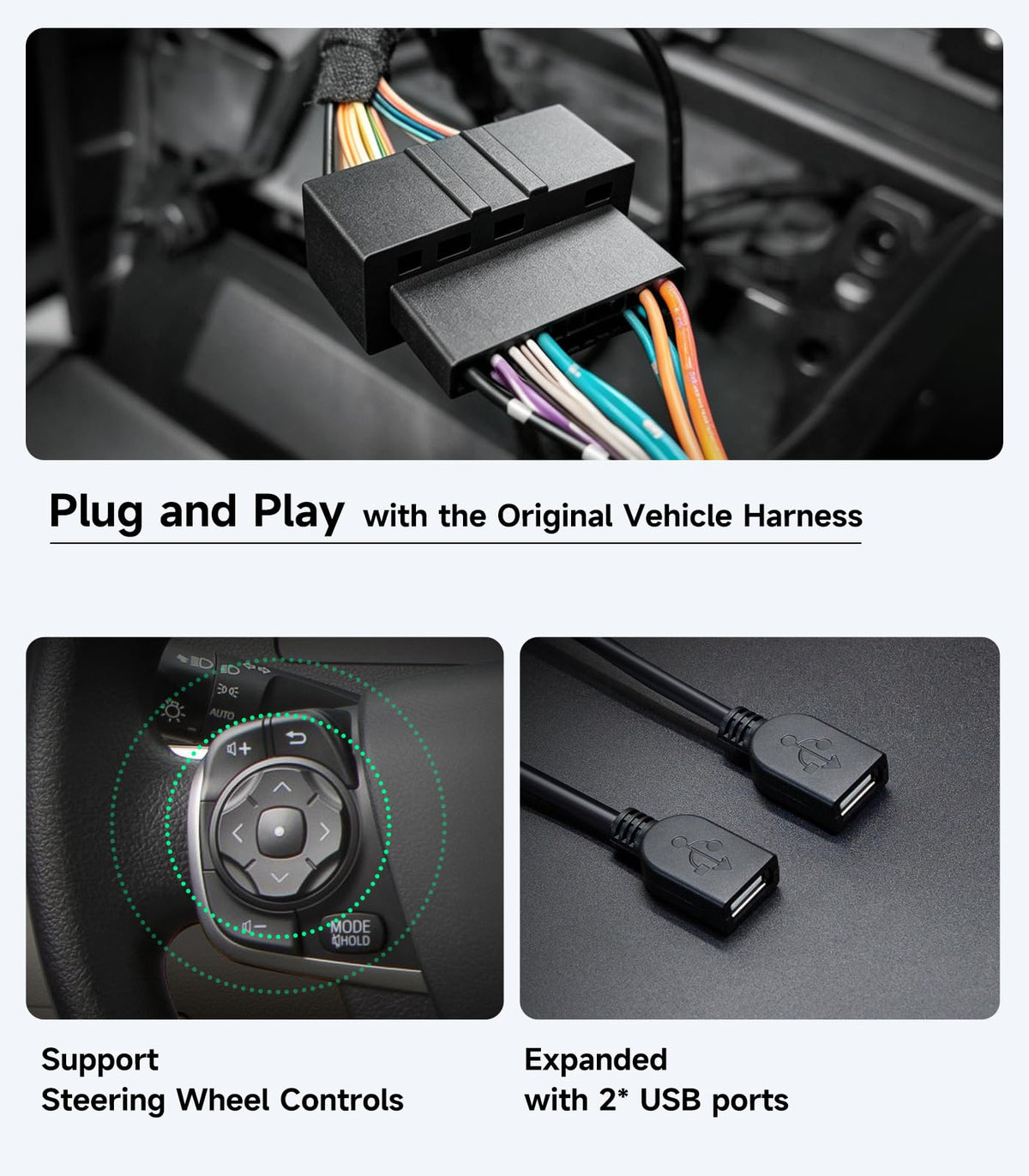 Car Stereo Radio for Toyota Camry 2012-2014, Wireless CarPlay Android Auto