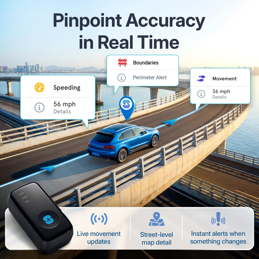 Spy Tec Atlas GPS Tracker for Vehicles & Kids | Up to 14-Day Battery Life | Geofencing, Portable Real Time Mini GPS Car Tracker w/Lifetime Support