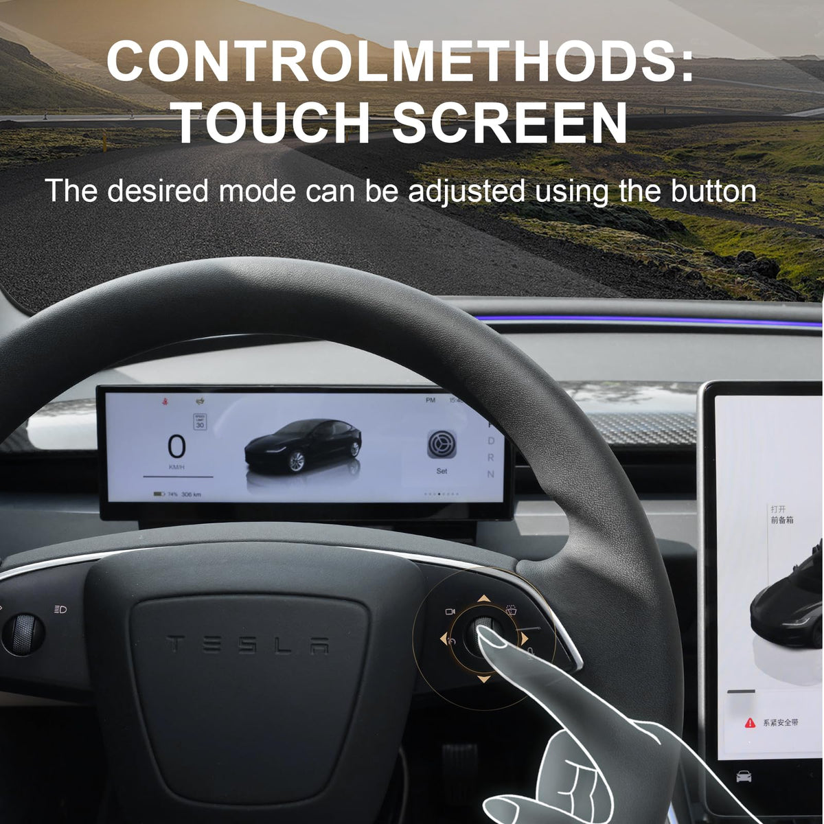 Tlyard Head Up Display for Tesla, 10.88 Inch Touchscreen HUD Carplay for Model 3/3 Highland & Model Y/Y Juniper Smart Instrument Cluster with Camera