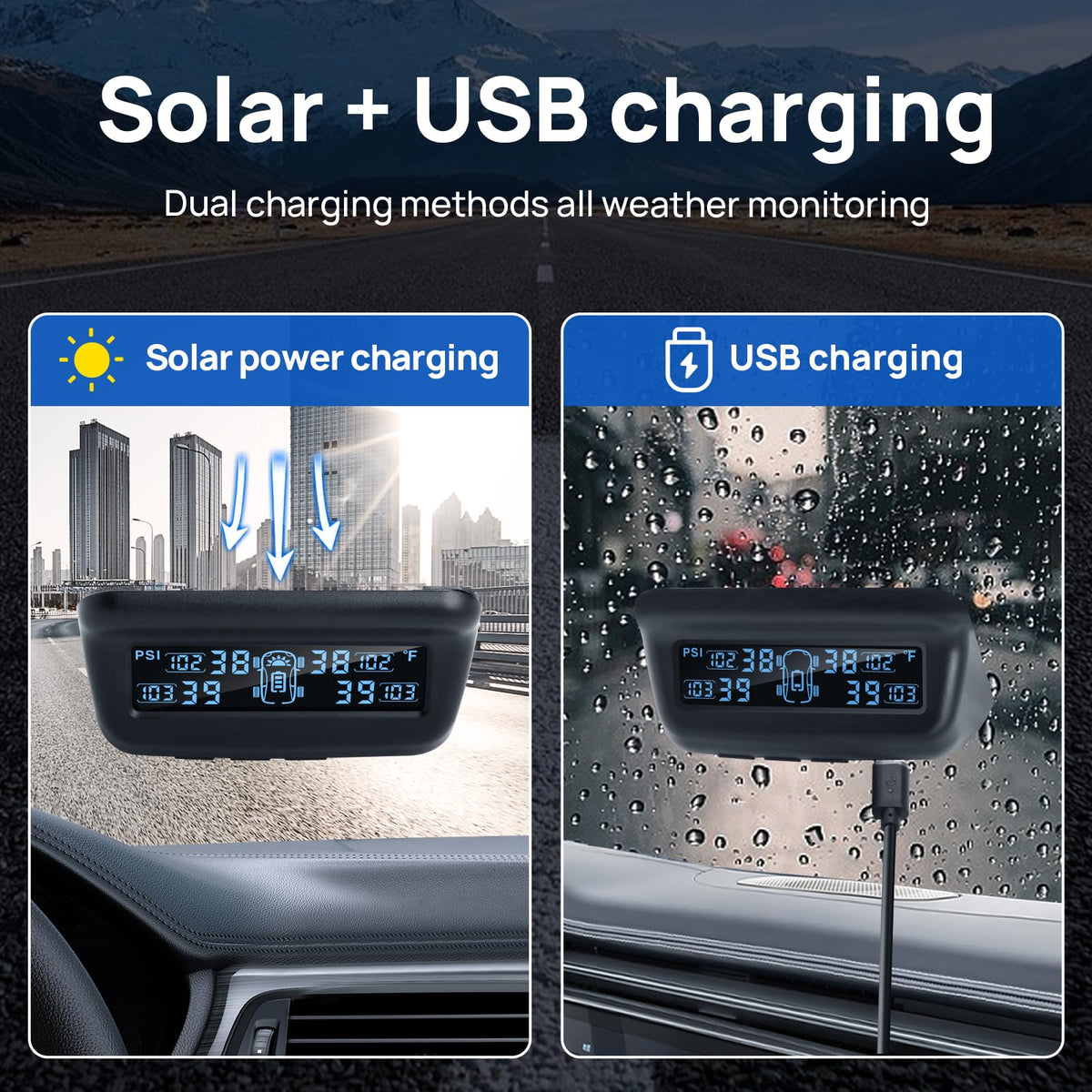 Masoll M13 Tire Pressure Monitoring System, RV/Trailer TPMS with 4 Sensors