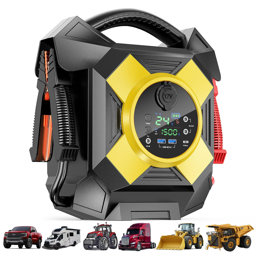 DM2464 24V Jump Starter Heavy Duty, 15,000A Peak, 236.8Wh Booster Class 8