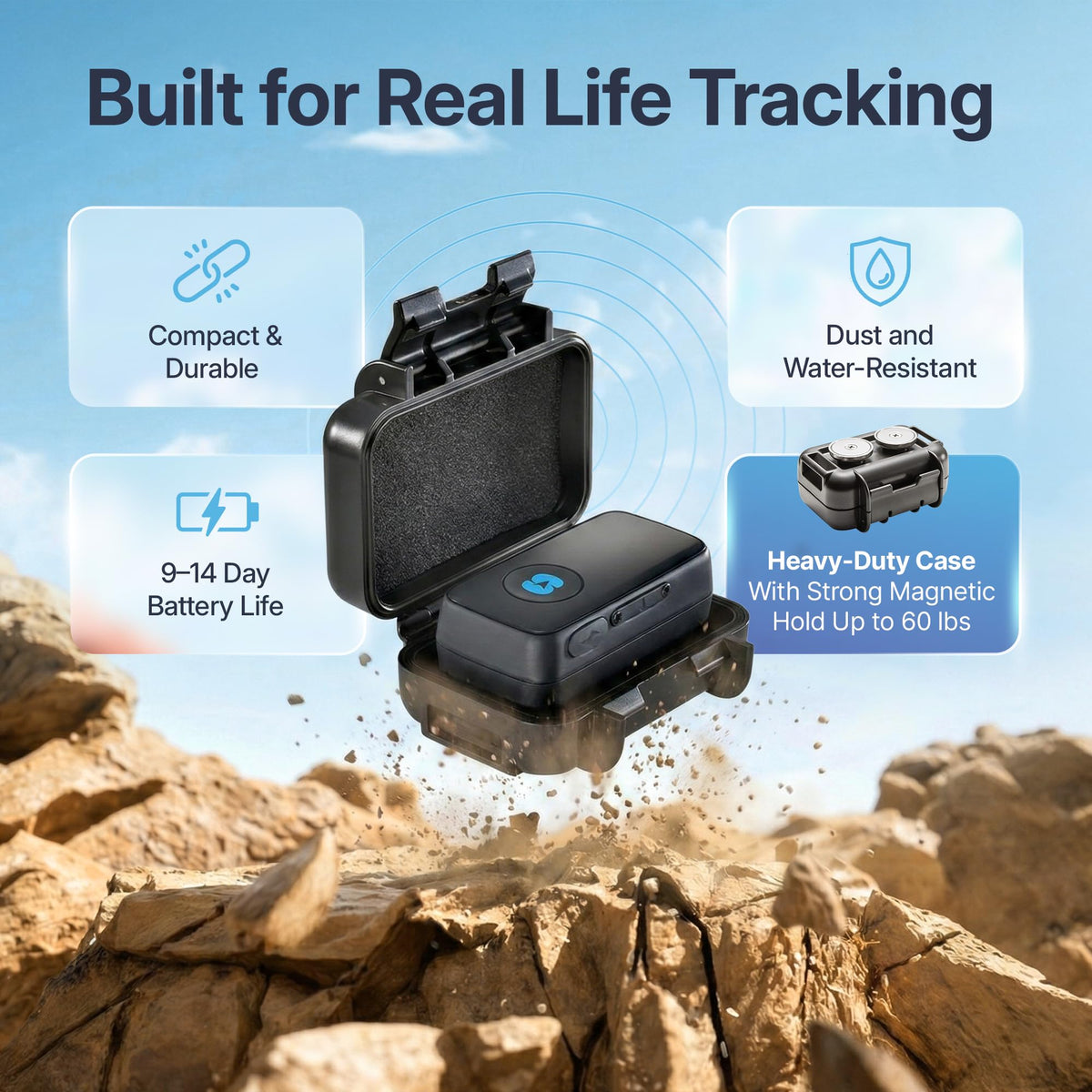 Spy Tec Atlas GPS Tracker for Vehicles & Kids | Up to 14-Day Battery Life | Geofencing, Portable Real Time Mini GPS Car Tracker w/Lifetime Support