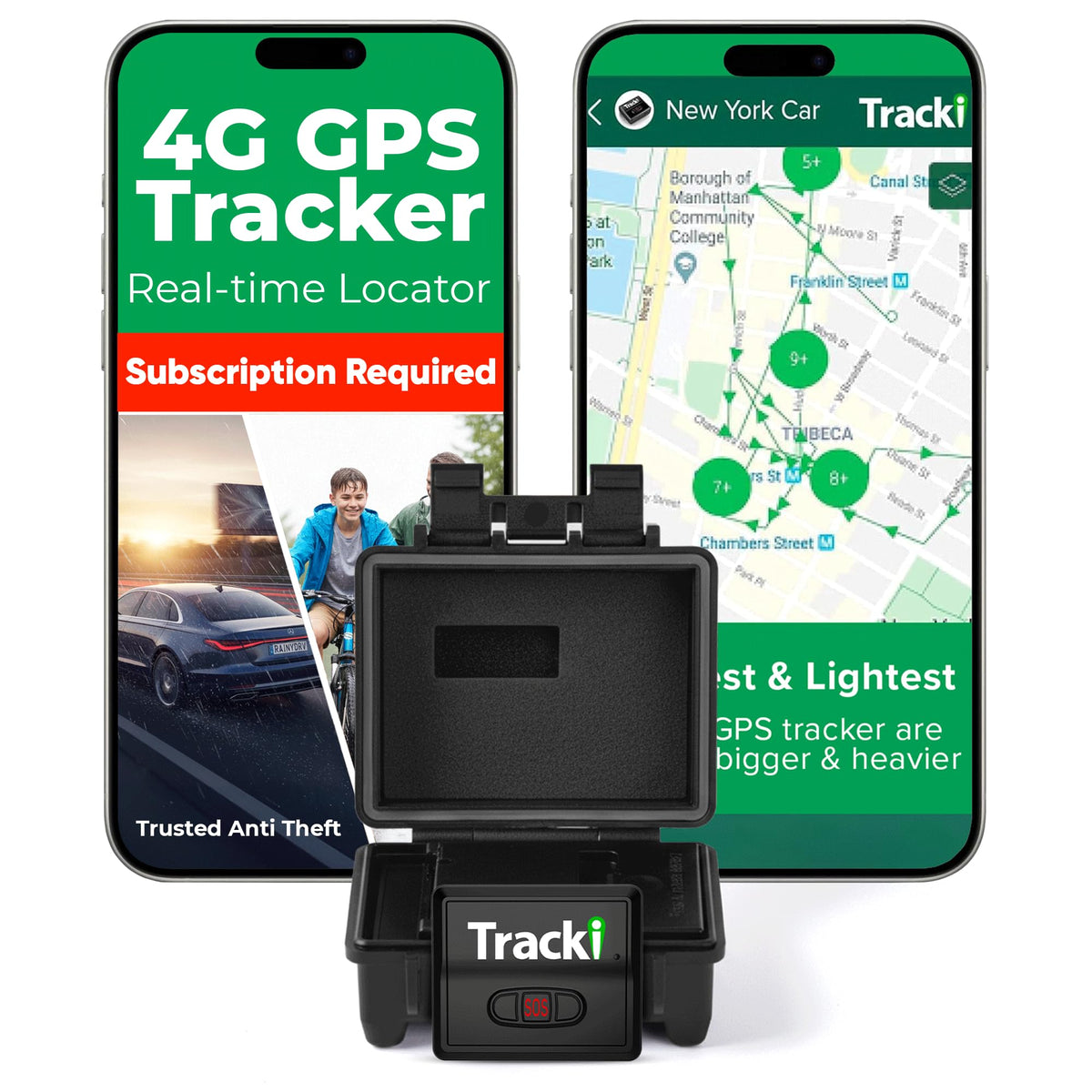 Tracki Mini GPS Tracker, Subscription Required, Cancel Anytime – Universal Compact 4G LTE Tracker for Vehicles