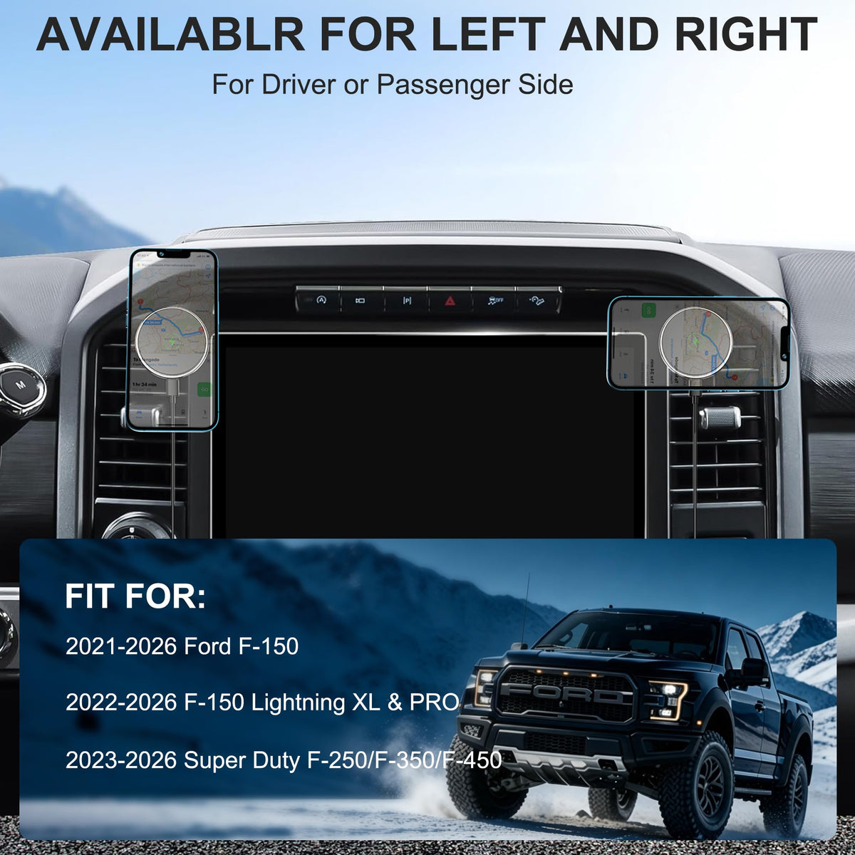 Surfcabin CNC Magnetic Car Vent Phone Mount for 2021-2026 Ford F150